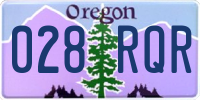 OR license plate 028RQR