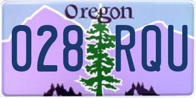 OR license plate 028RQU