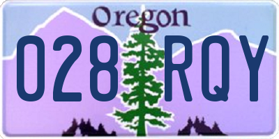 OR license plate 028RQY
