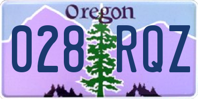 OR license plate 028RQZ