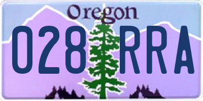 OR license plate 028RRA