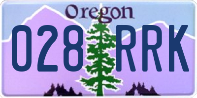 OR license plate 028RRK