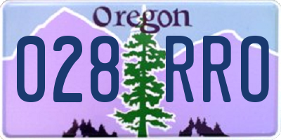 OR license plate 028RRO