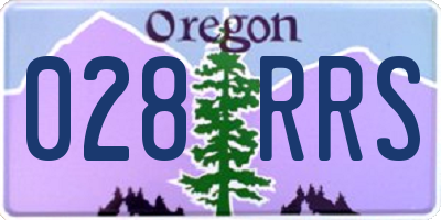 OR license plate 028RRS