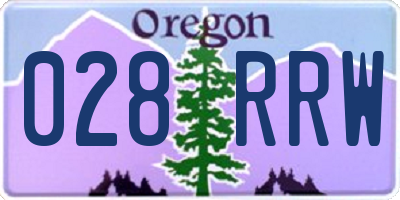 OR license plate 028RRW