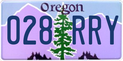 OR license plate 028RRY