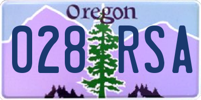 OR license plate 028RSA