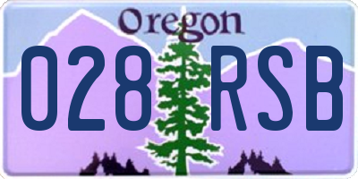 OR license plate 028RSB