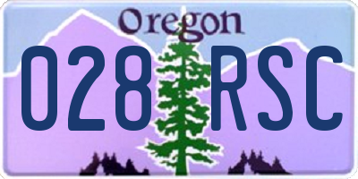 OR license plate 028RSC