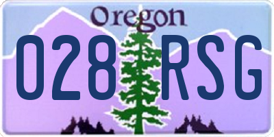 OR license plate 028RSG