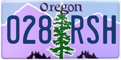OR license plate 028RSH