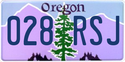 OR license plate 028RSJ