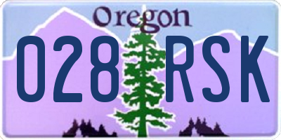 OR license plate 028RSK