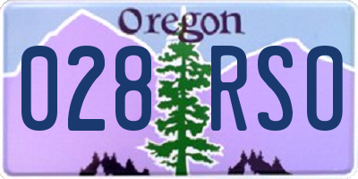 OR license plate 028RSO