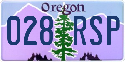 OR license plate 028RSP