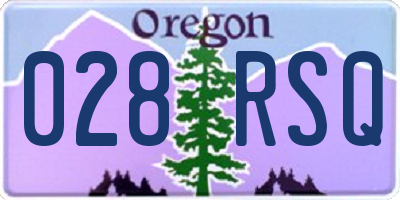 OR license plate 028RSQ