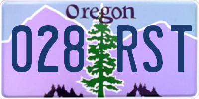 OR license plate 028RST