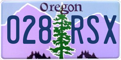 OR license plate 028RSX