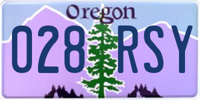 OR license plate 028RSY