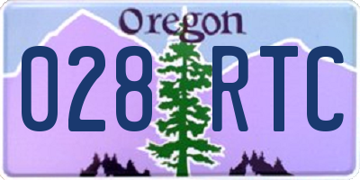 OR license plate 028RTC