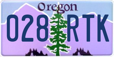 OR license plate 028RTK