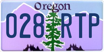 OR license plate 028RTP