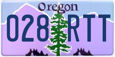OR license plate 028RTT
