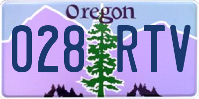 OR license plate 028RTV
