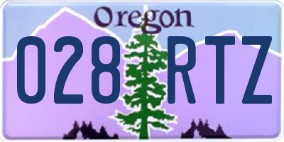 OR license plate 028RTZ