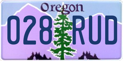 OR license plate 028RUD