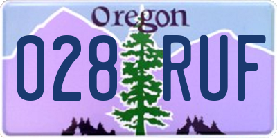 OR license plate 028RUF