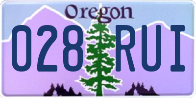 OR license plate 028RUI