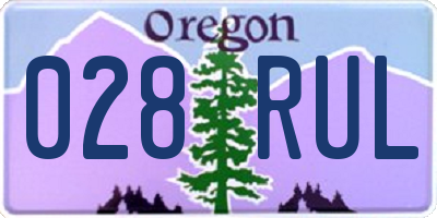 OR license plate 028RUL