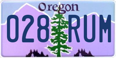 OR license plate 028RUM