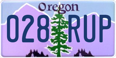OR license plate 028RUP