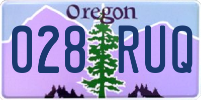 OR license plate 028RUQ