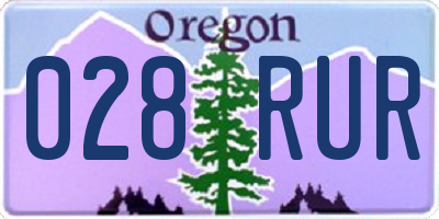 OR license plate 028RUR