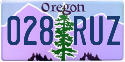 OR license plate 028RUZ