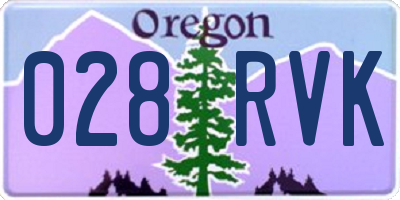 OR license plate 028RVK