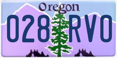 OR license plate 028RVO