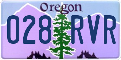 OR license plate 028RVR