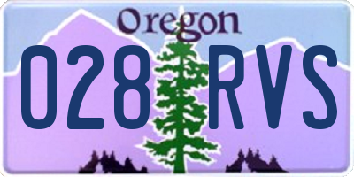 OR license plate 028RVS