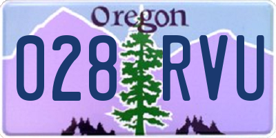 OR license plate 028RVU