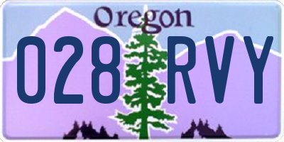 OR license plate 028RVY