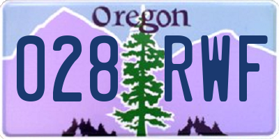 OR license plate 028RWF