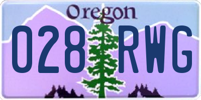 OR license plate 028RWG