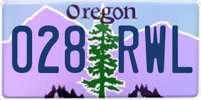 OR license plate 028RWL