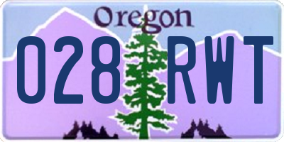 OR license plate 028RWT