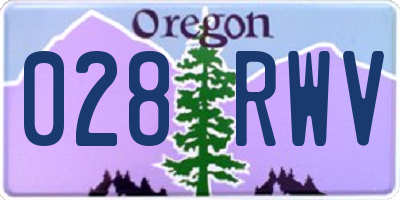 OR license plate 028RWV