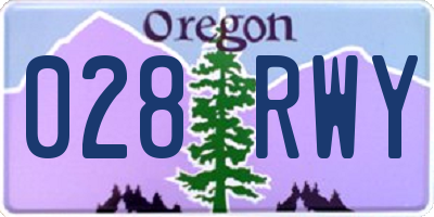OR license plate 028RWY